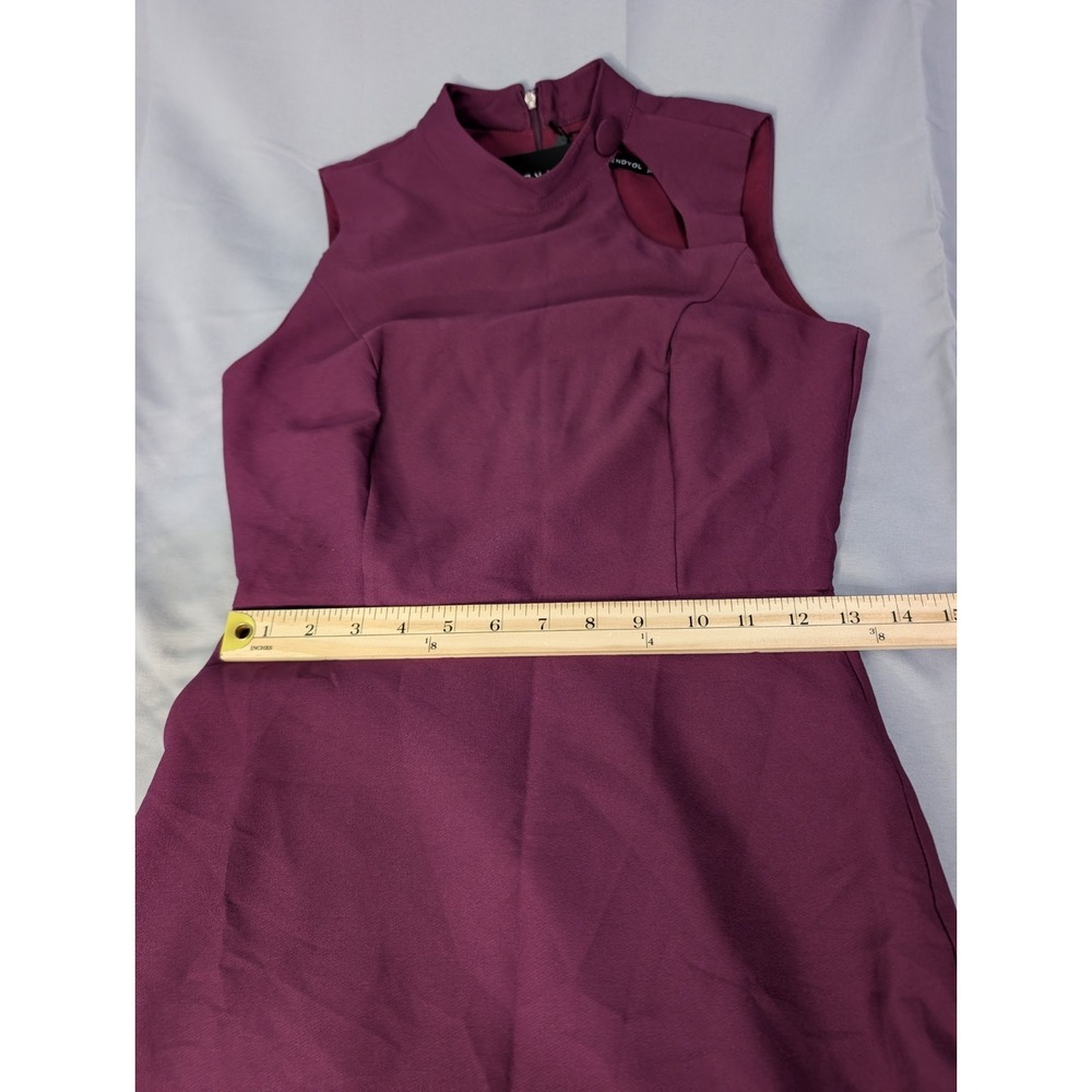 NWT‎ Trendyol Plum Mock Neck Sleeveless Midi Dress Size 2 EU34 Cutout Detail - Picture 6 of 9